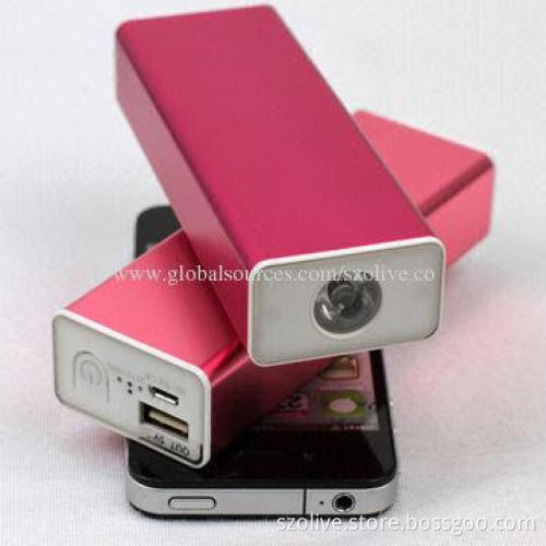 Aluminum Case Battery Power Banks with Hand Warmer, 5V 2,000mA Output